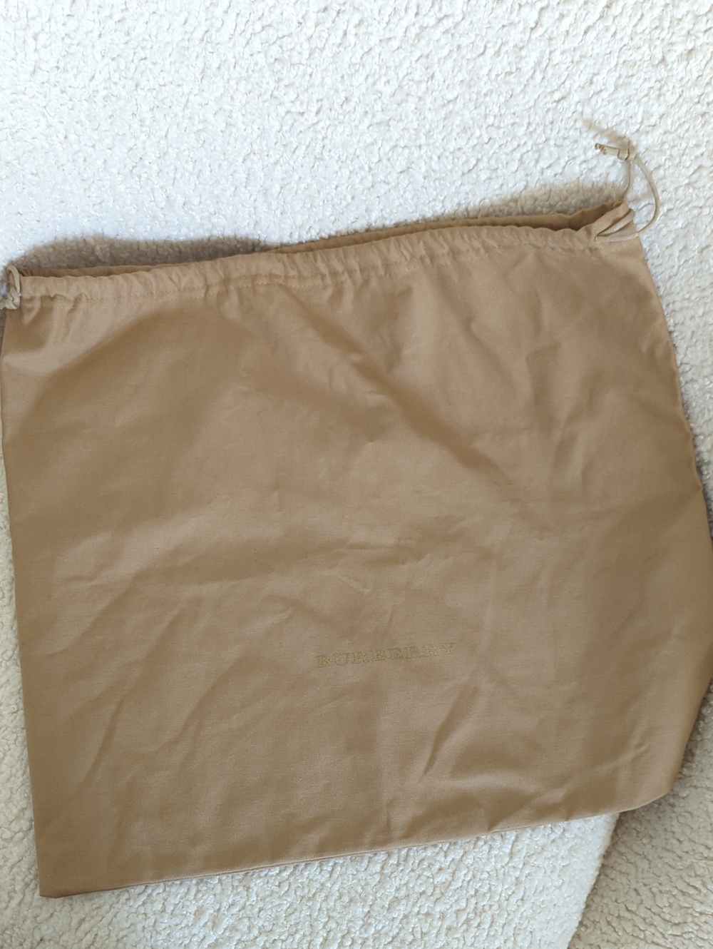 Burberry Tan Drawstring Dust Bag